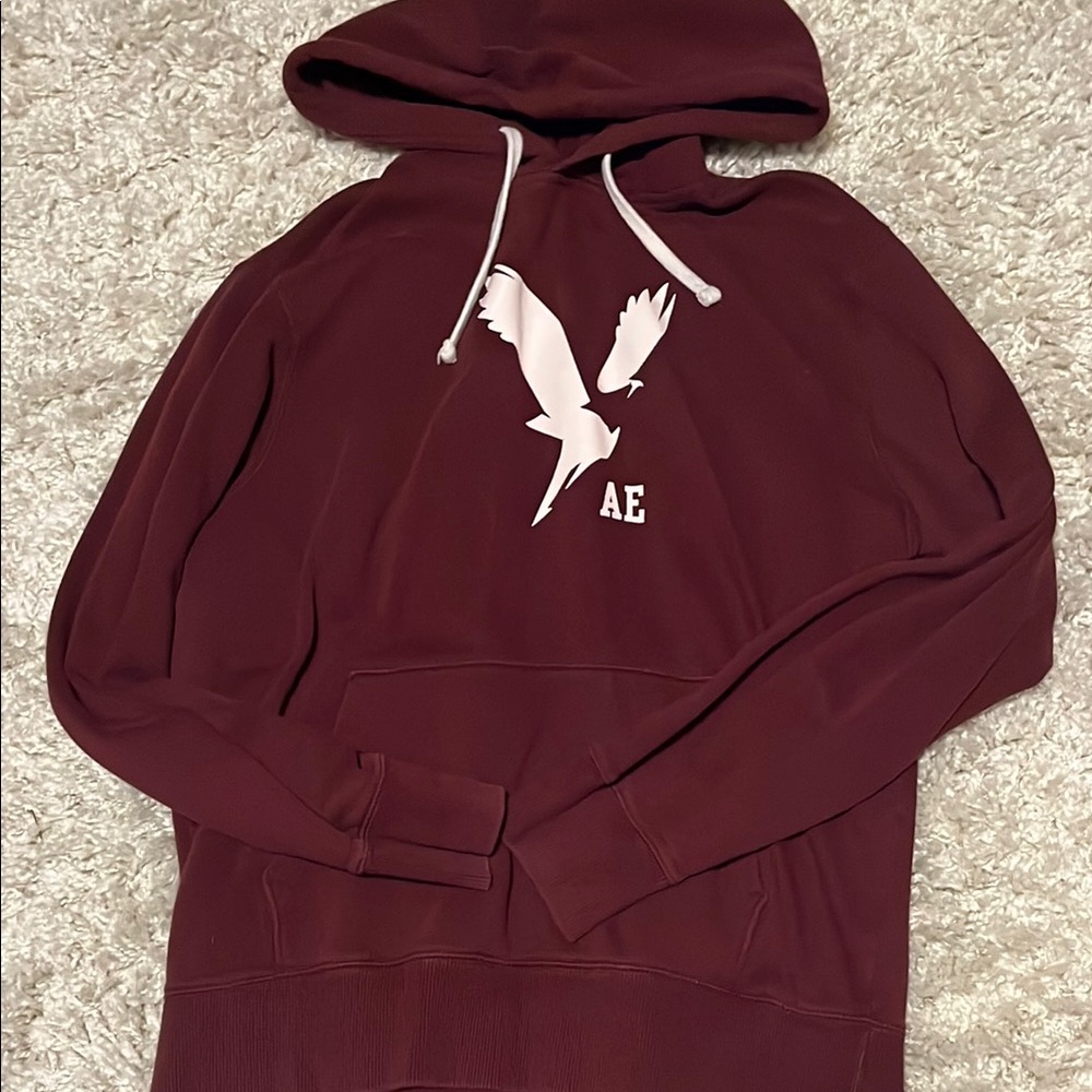 American Eagle Outfitters Maroon Men's Hoodie Sweater